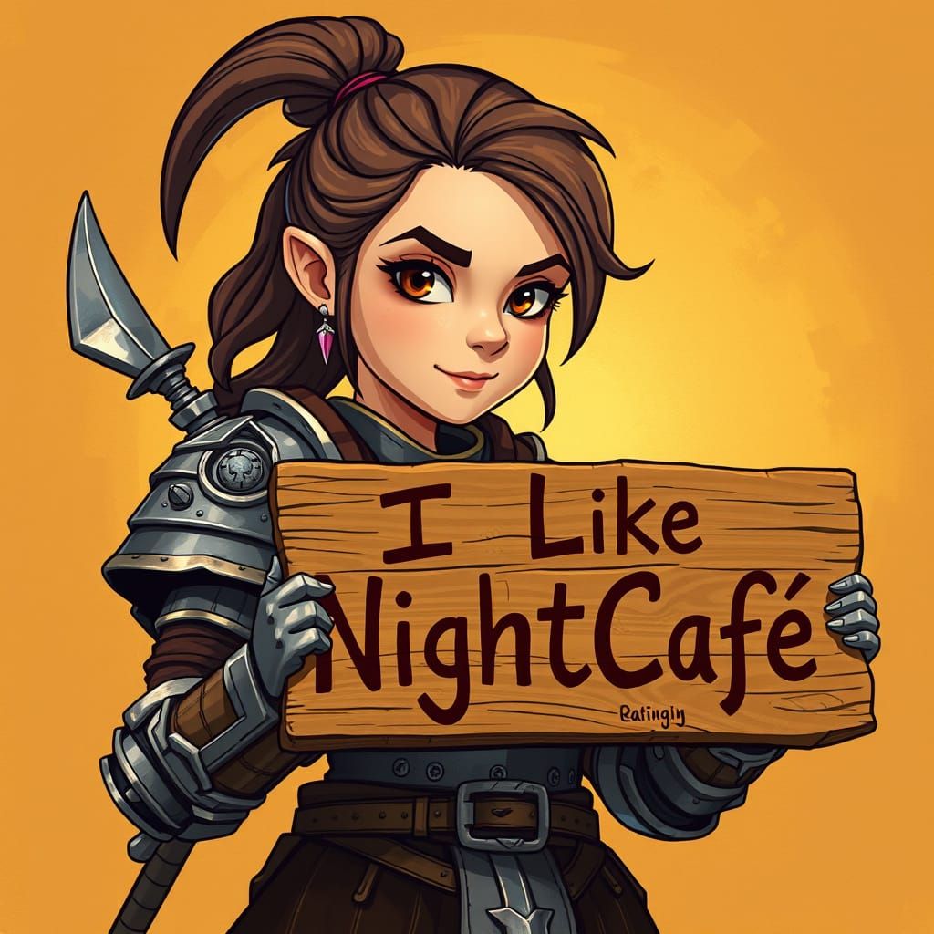 Determined Warrior Girl with Nightly Inspirations