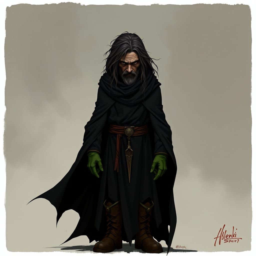 Dark Priest Enki in Exquisite Mythic Fantasy Art