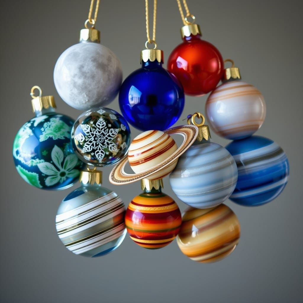 Celestial Glass Ornaments in a Vibrant Bouquet