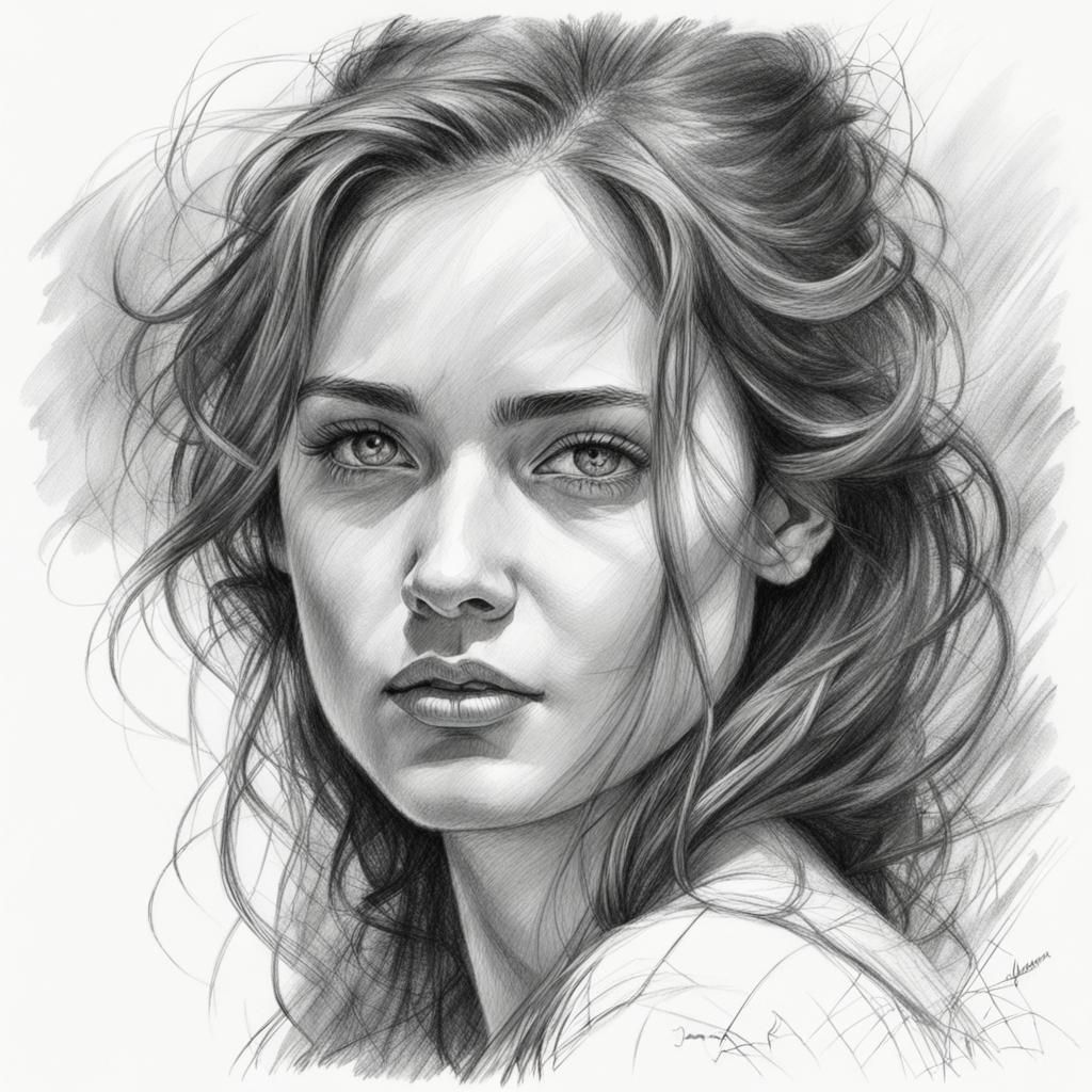 Portrait woman (pencil drawing)