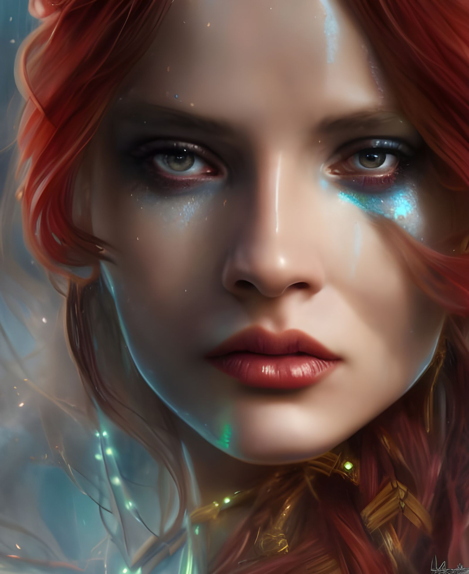 Scaled Woman in Jedi Robes: Digital Portrait