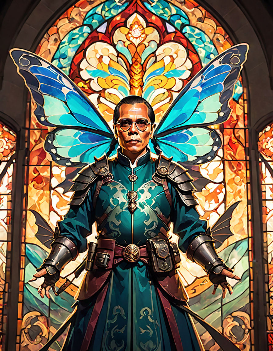 Cyberpunk Warrior in Triadic Colors