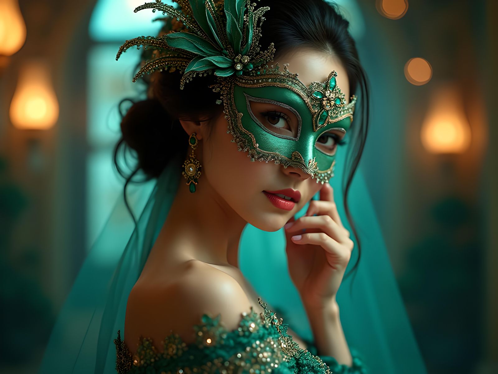 Masquerade!

Grinning yellows, spinning reds; 

Masquerade!

Take your fill, let the spectacle astound you