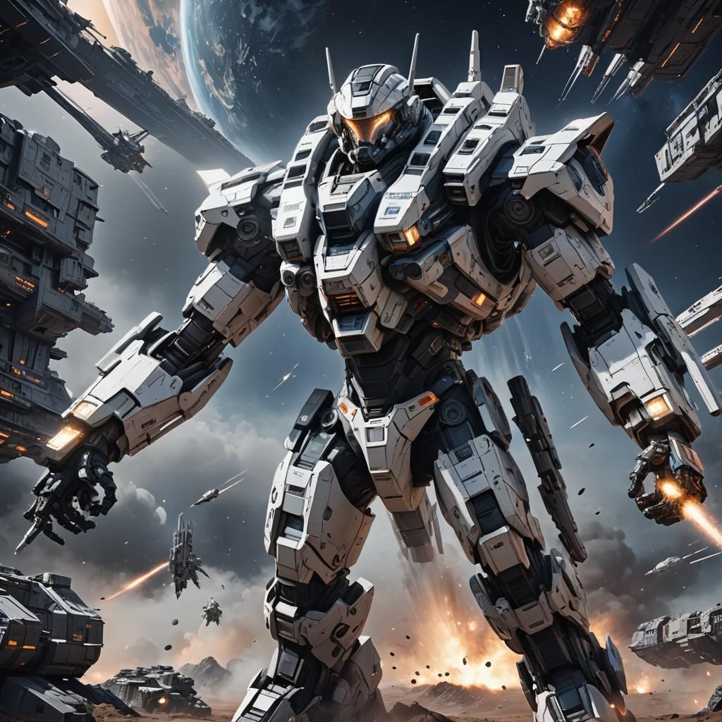 Detailed 3D Anime Art of Interstellar Destroyer