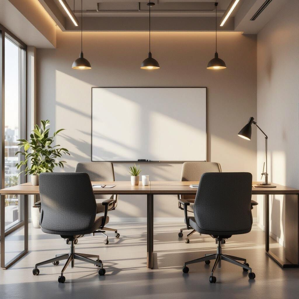 Modern Coworking Seminar Room 3D Render