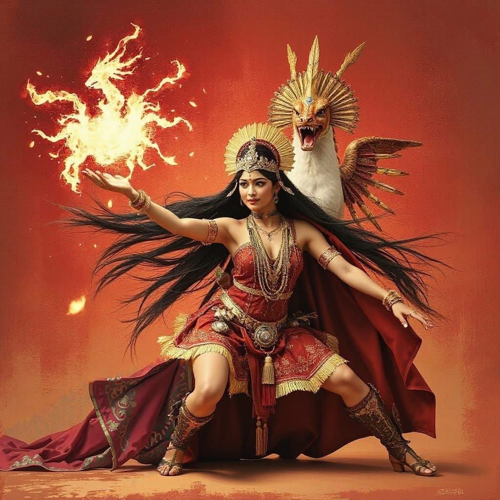 Exotic Dancer in Art Nouveau Style