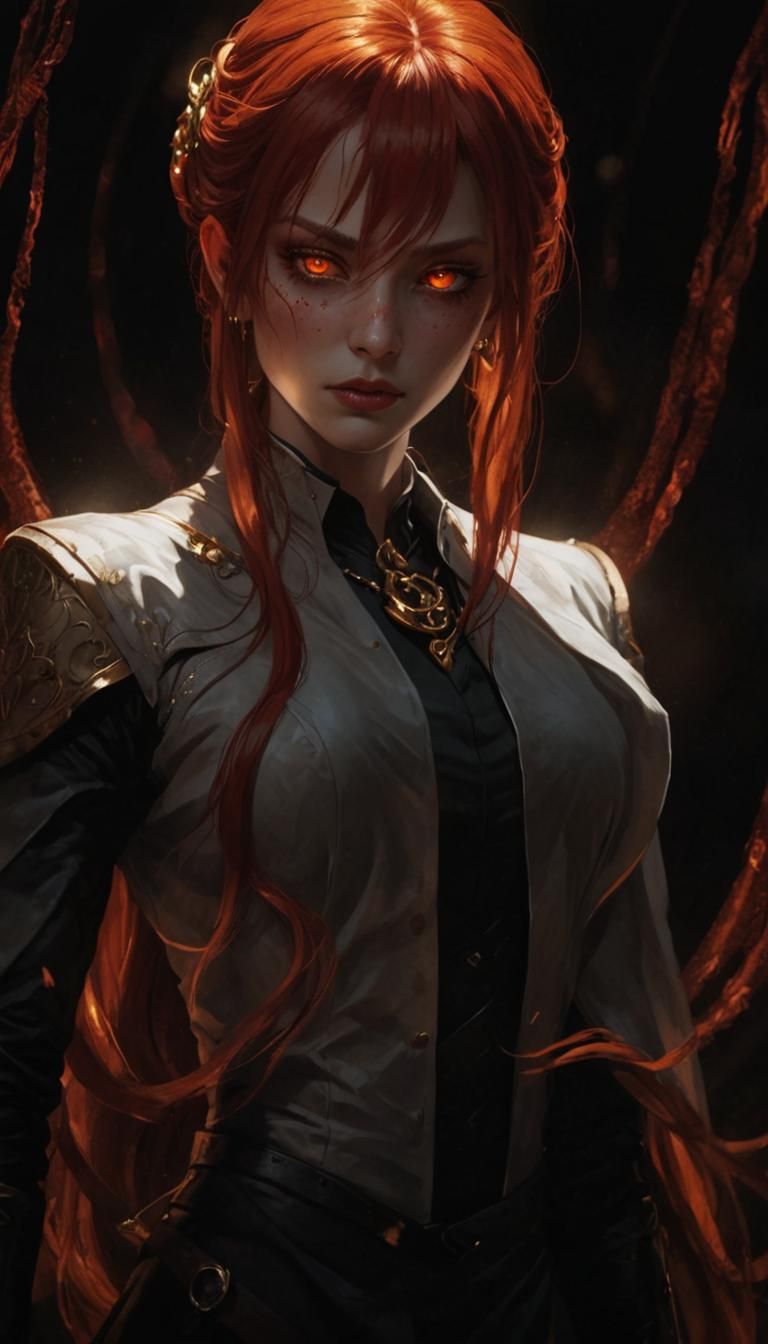 Makima Portrait in Dark Fantasy Style