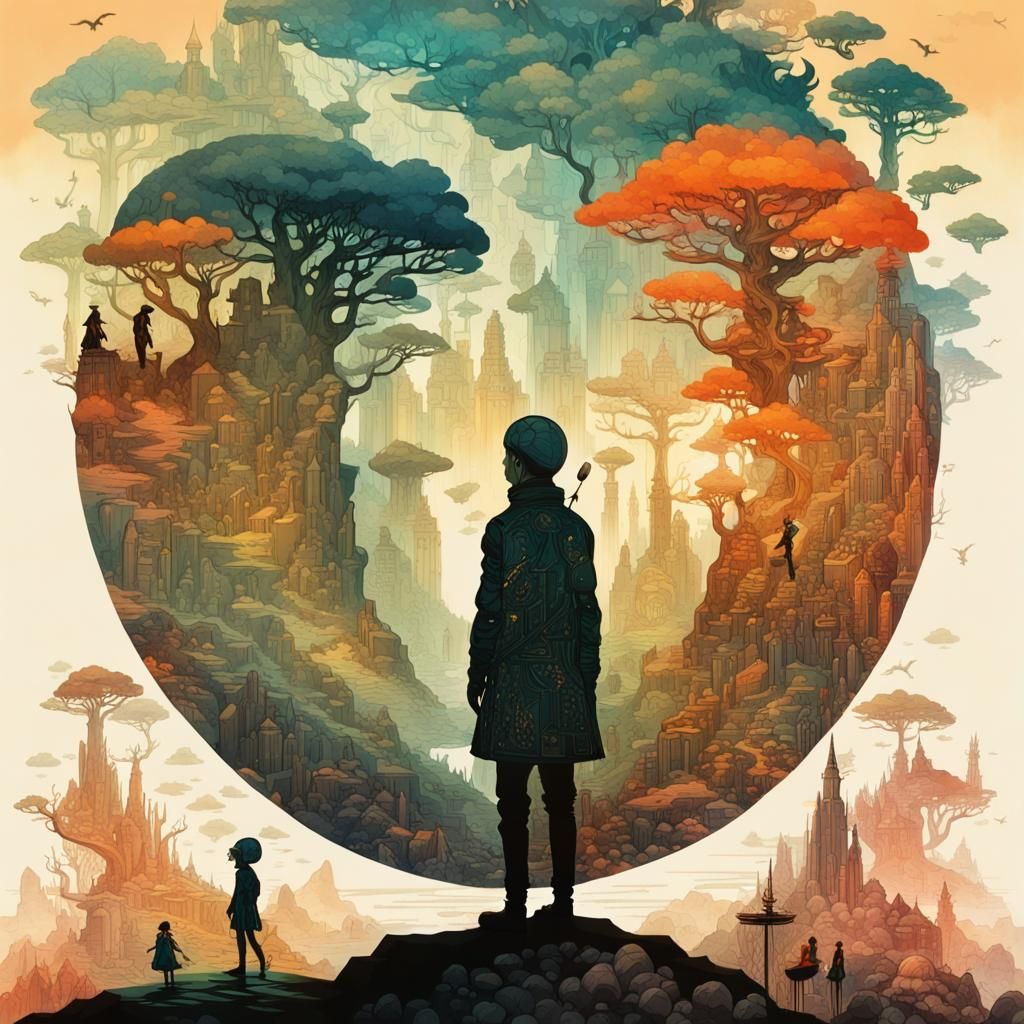 Journey to the Center: Surreal Fantasy Collage