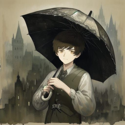 Youthful Moment in Distressed Elegance