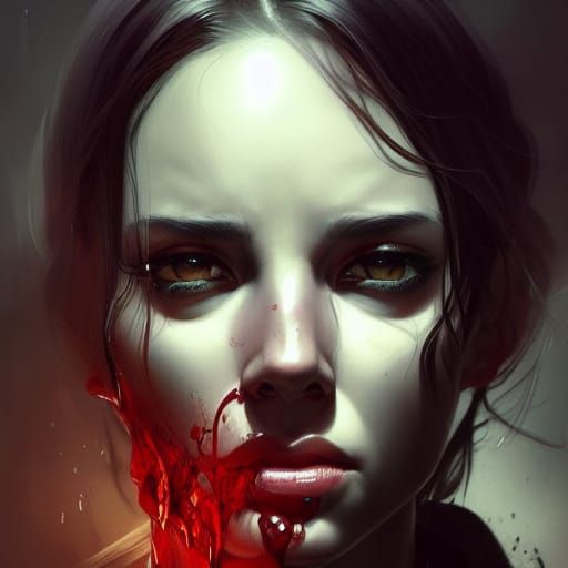 Young Detective in a Bloody Crime Scene