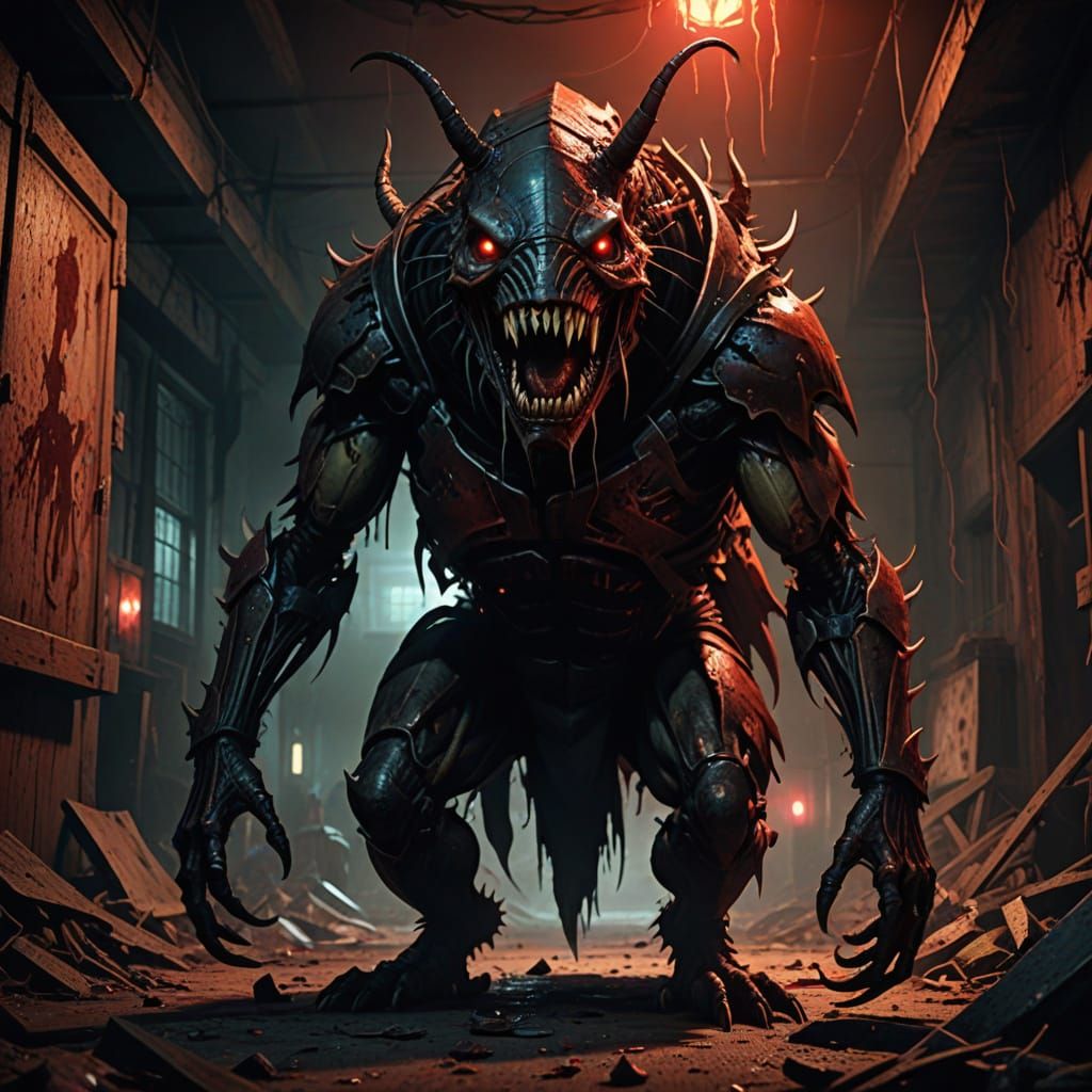 Giant Roach Horror Creature in Dark Fantasy