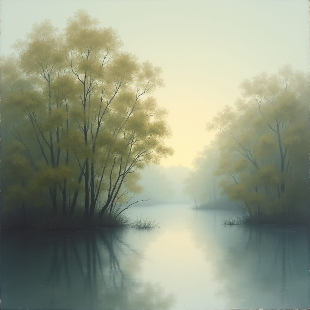 Australian Mangrove at Dawn in Tonalist Style