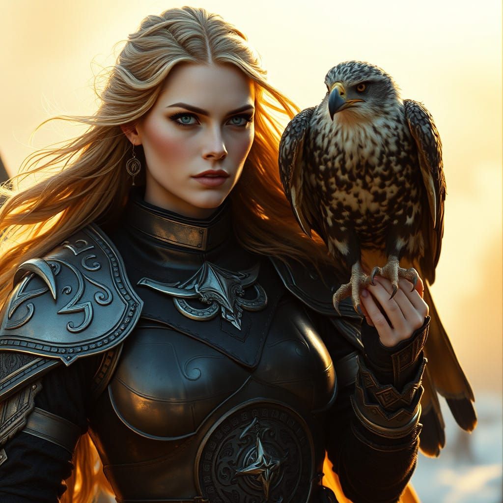 Valkyrie Warrior in Majestic Armor