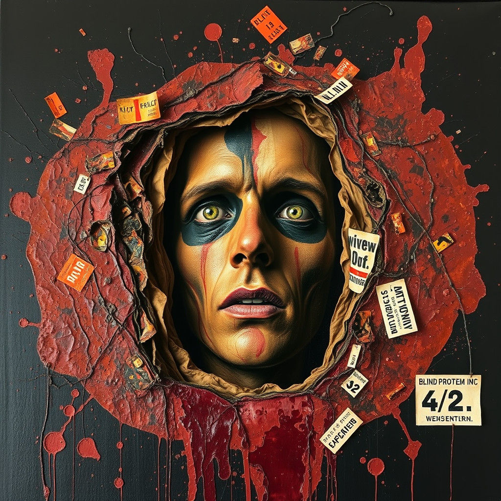 Surreal Interdimensional Portrait in Psychedelic Oil Paintin...