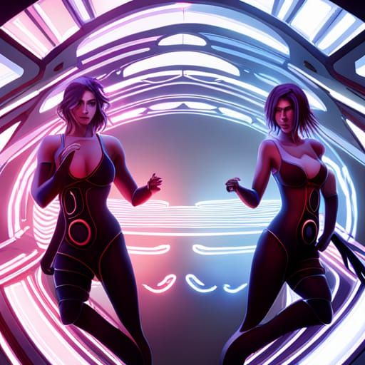 Cyberpunk Mermaid with Glowing Helix