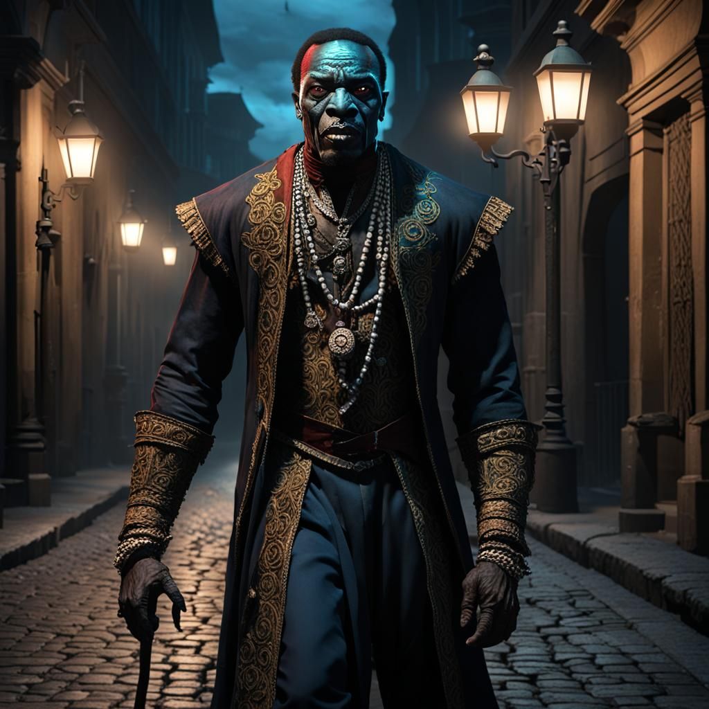 Baron Samdi Roams Renaissance City at Night