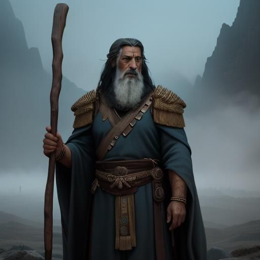 Moses Leads Hebrews After Exodus: Cinematic Film Still