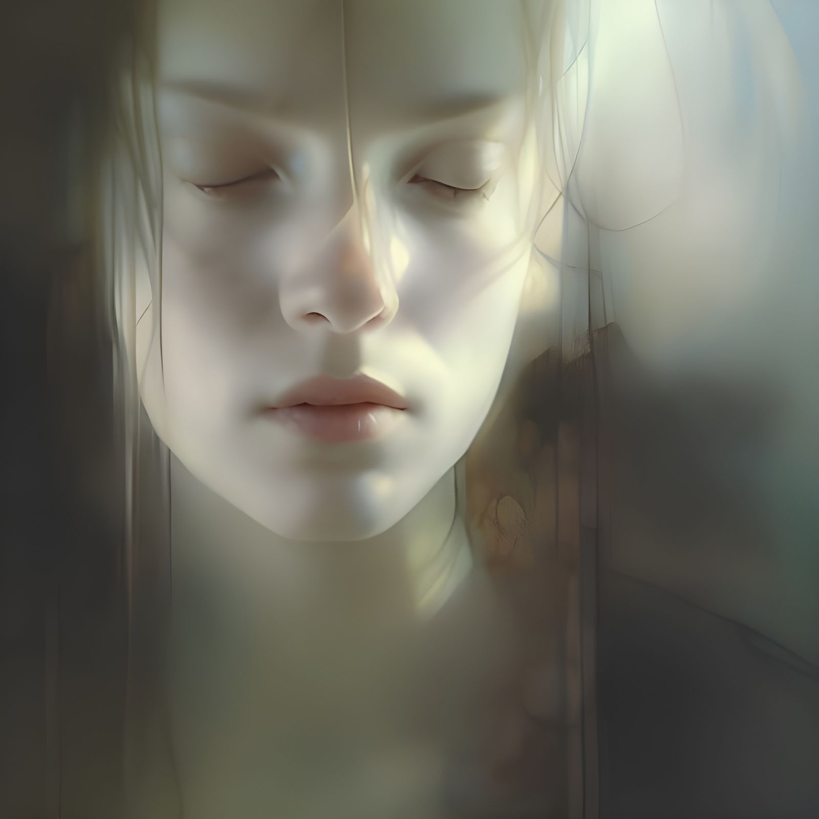 Detailed Portrait with Dynamic Lighting and Triadic Colors