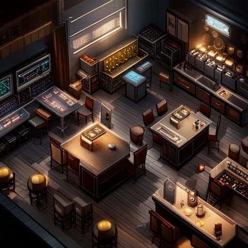 Cyberpunk Nightclub Top-Down Map for RPGs