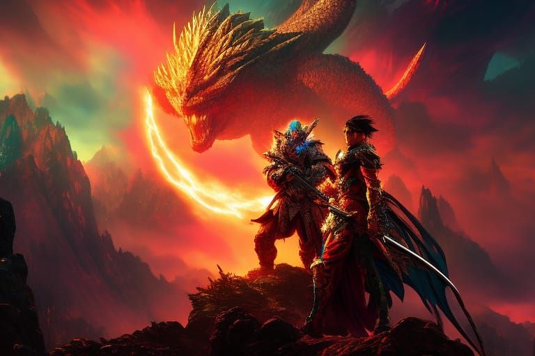 Elder Monster Hunter in Dark Fantasy Watercolor Portrait