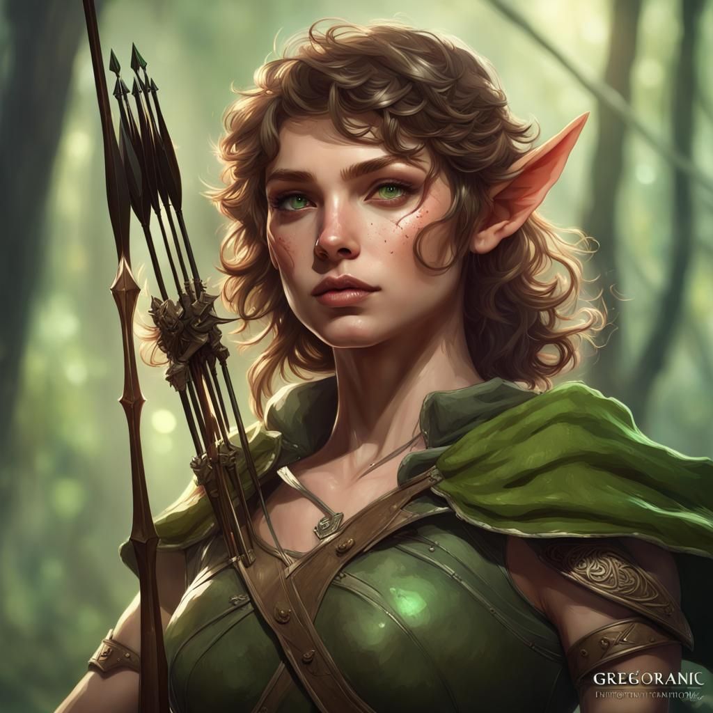 Forest Elf Ranger Portrait in Dynamic Lighting