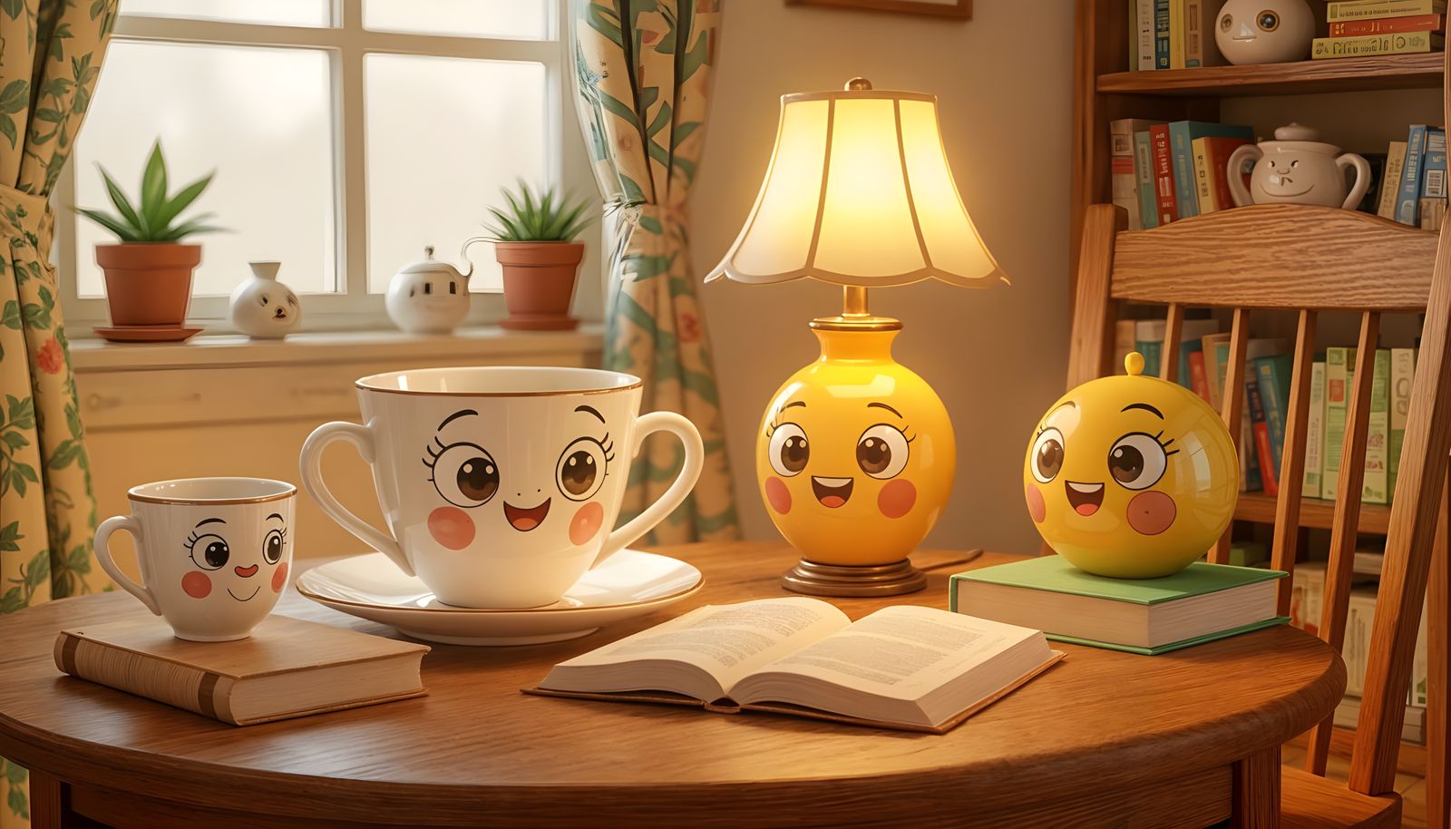 Whimsical Tea Party With Anthropomorphic Objects