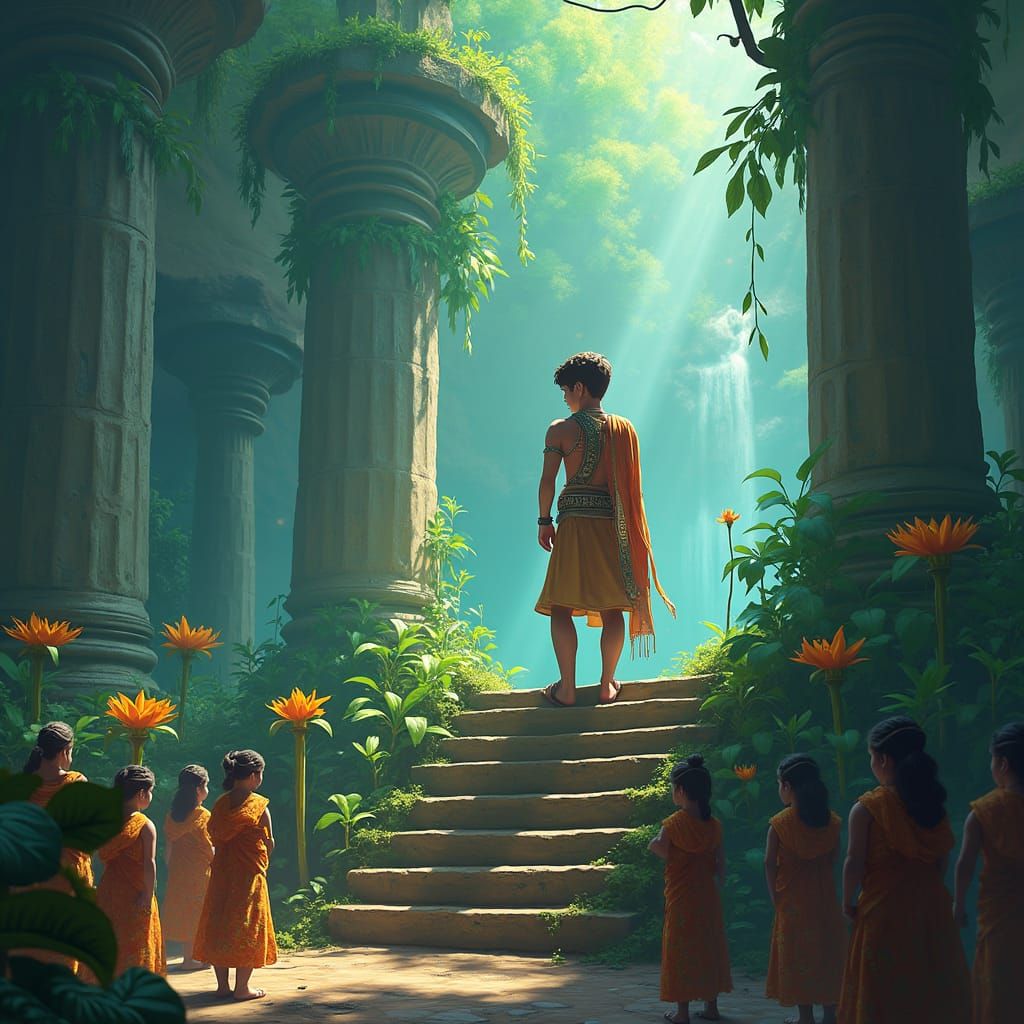 Noble in Emerald Forest: Reverence in the Ancient Temple