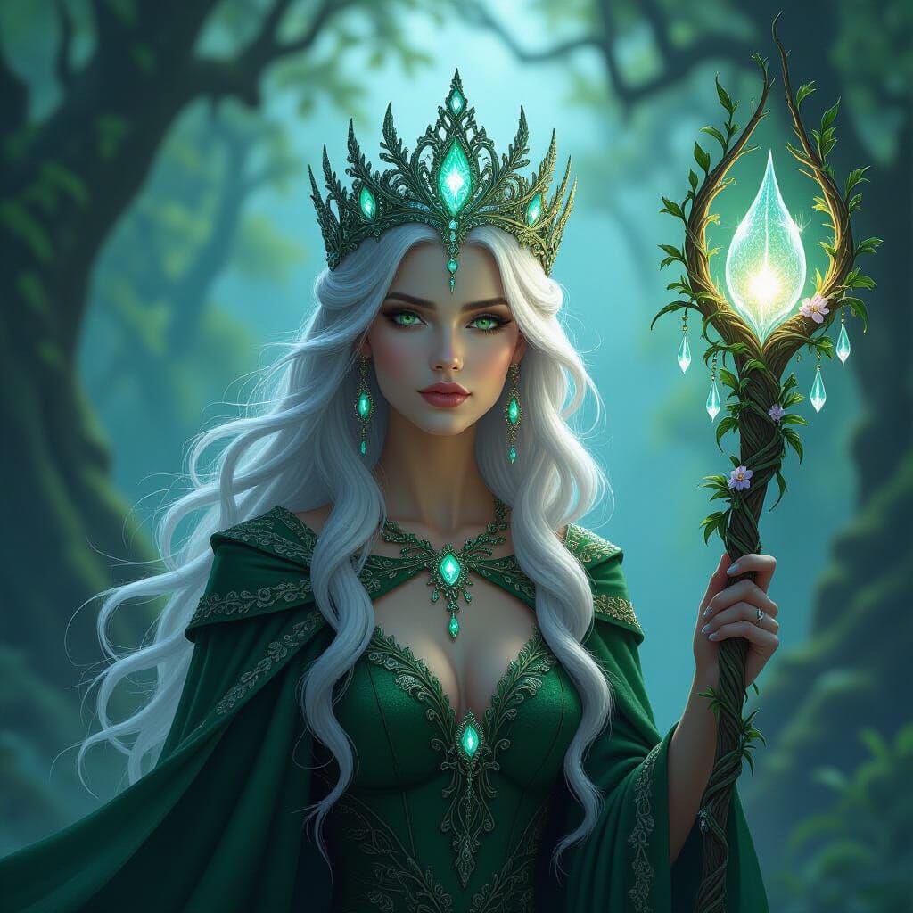 Enchanted Forest Queen with Moonlight Crown