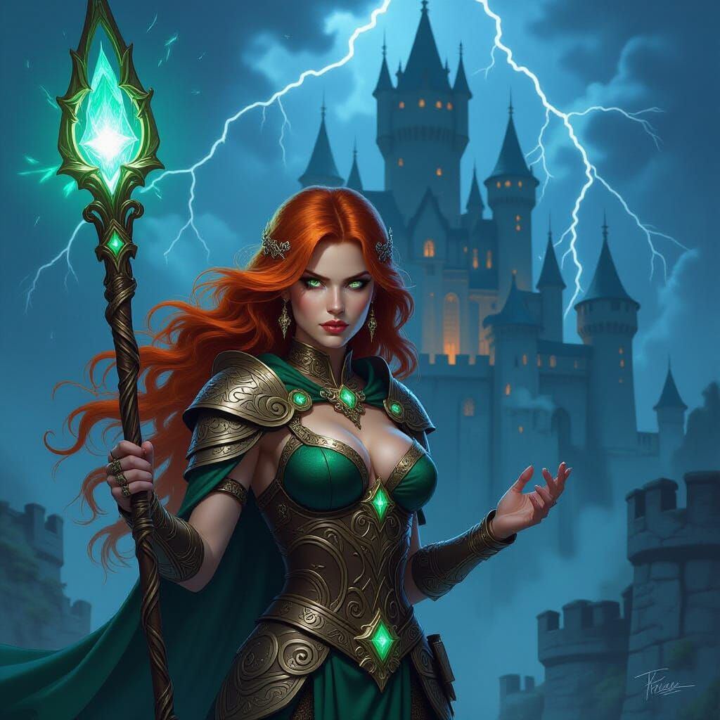 Warrior Princess Ready for Battle at Dark Castle