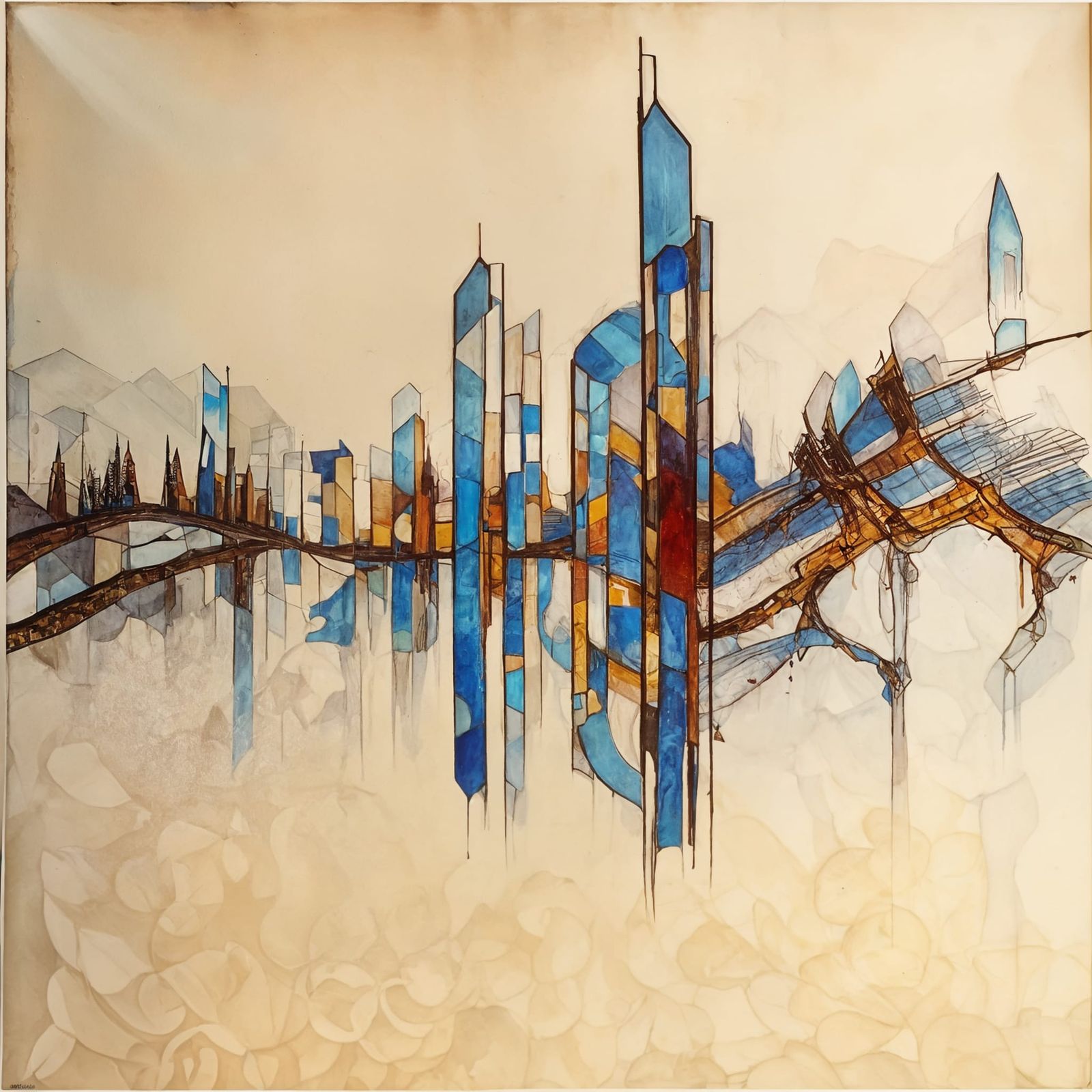 Otherworldly Glass Landscape in Surreal Style