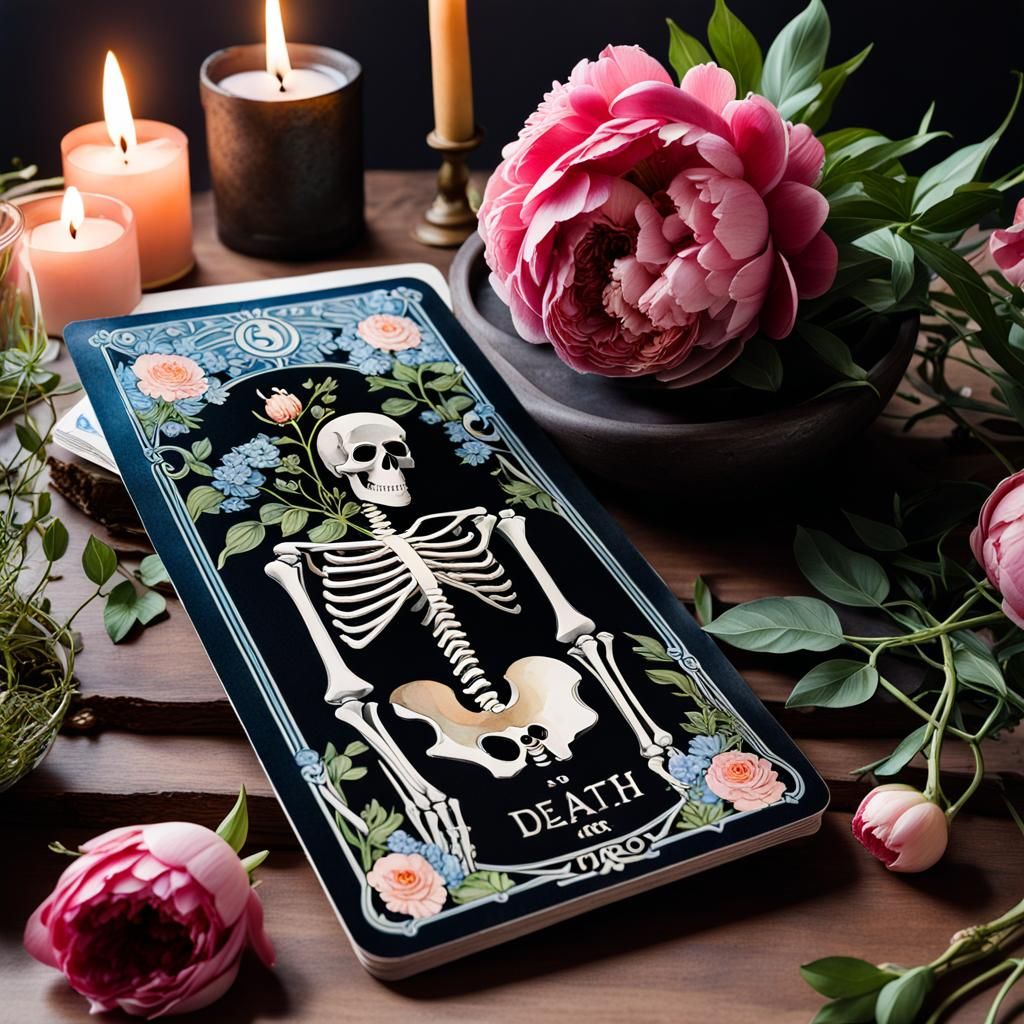 Art Nouveau Tarot Card: Death Reclaimed by Nature