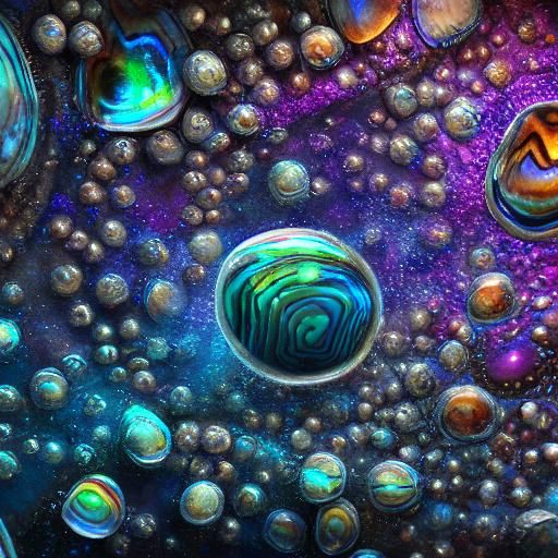 Abalone silver diamonds freezing painting squared hail squar...