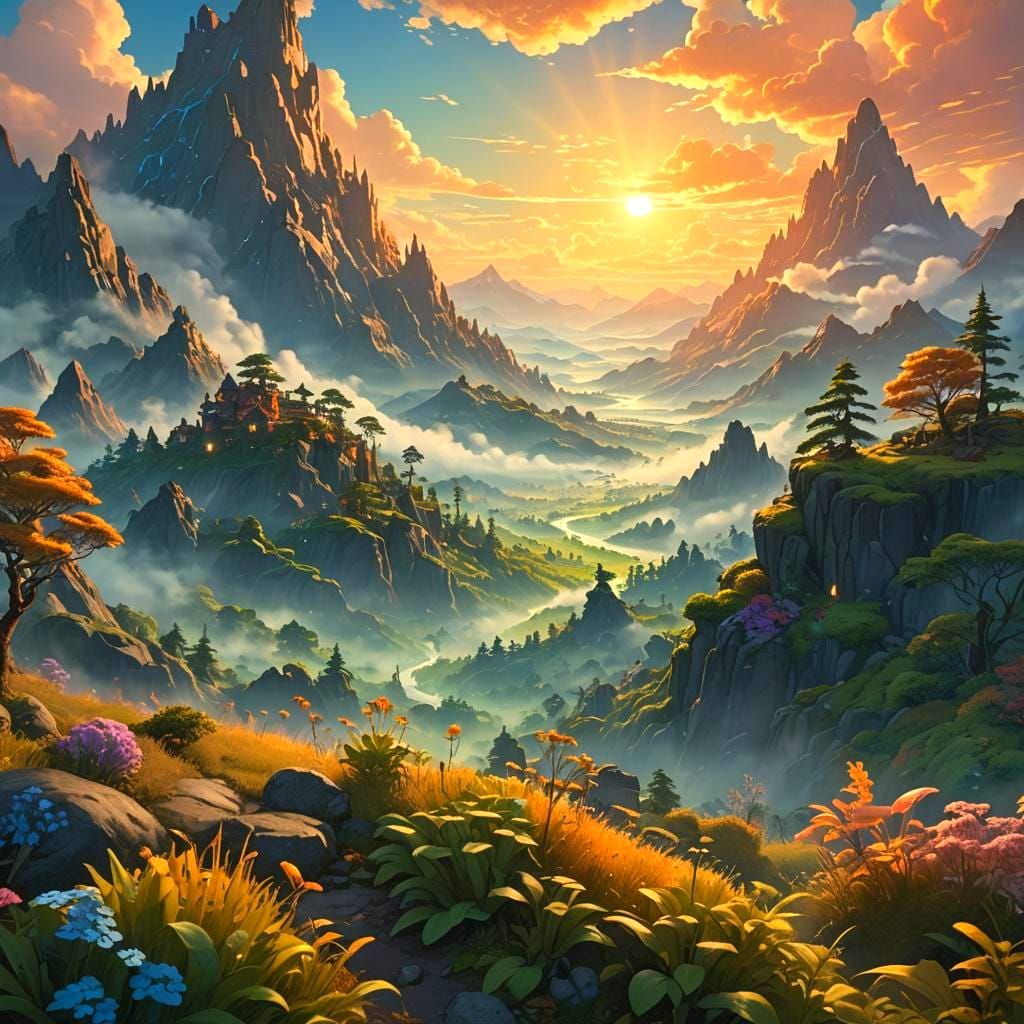 Alternate Landscape in Studio Ghibli Style