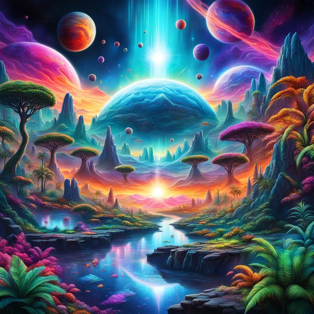 Colorful Alien Jungle Terraforming with Explosions