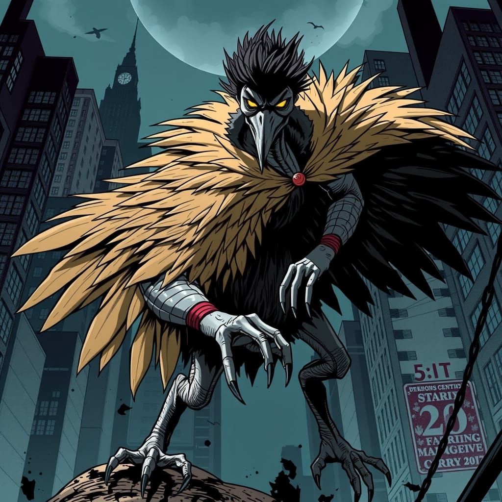 Emu Supervillain Comic Book Illustration