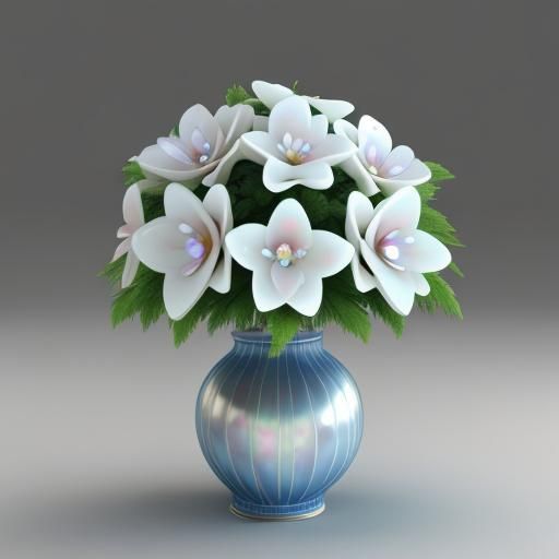Lustrous Mother-of-Pearl Flowers in 3D