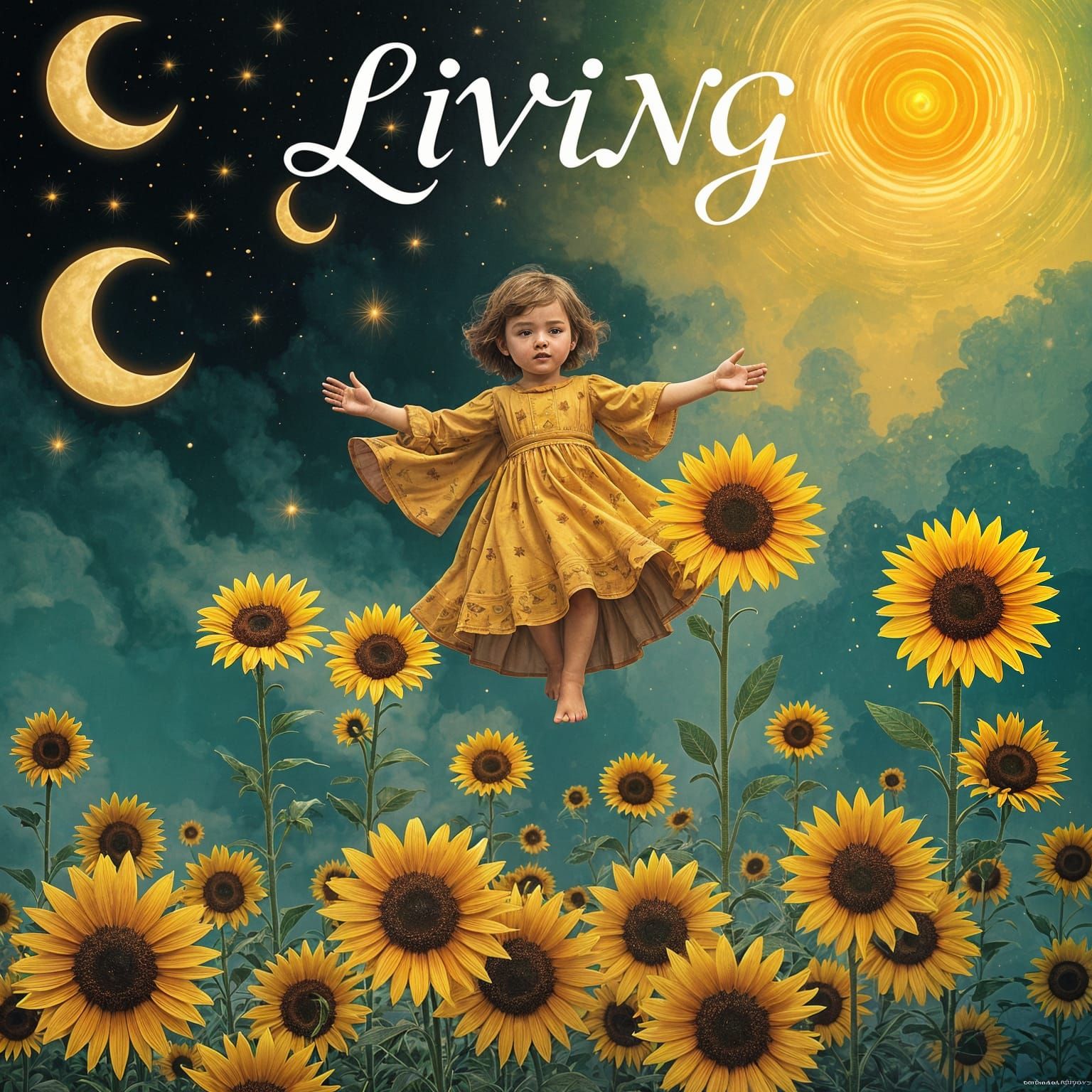 Whimsical Dark Art Nouveau of a Child in a Fantastical Lands...