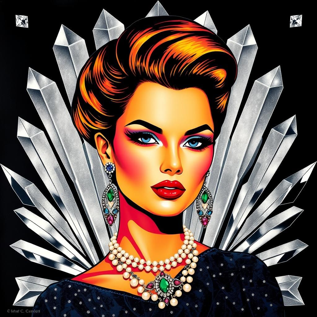 Pop Art Portrait in Art Deco Style