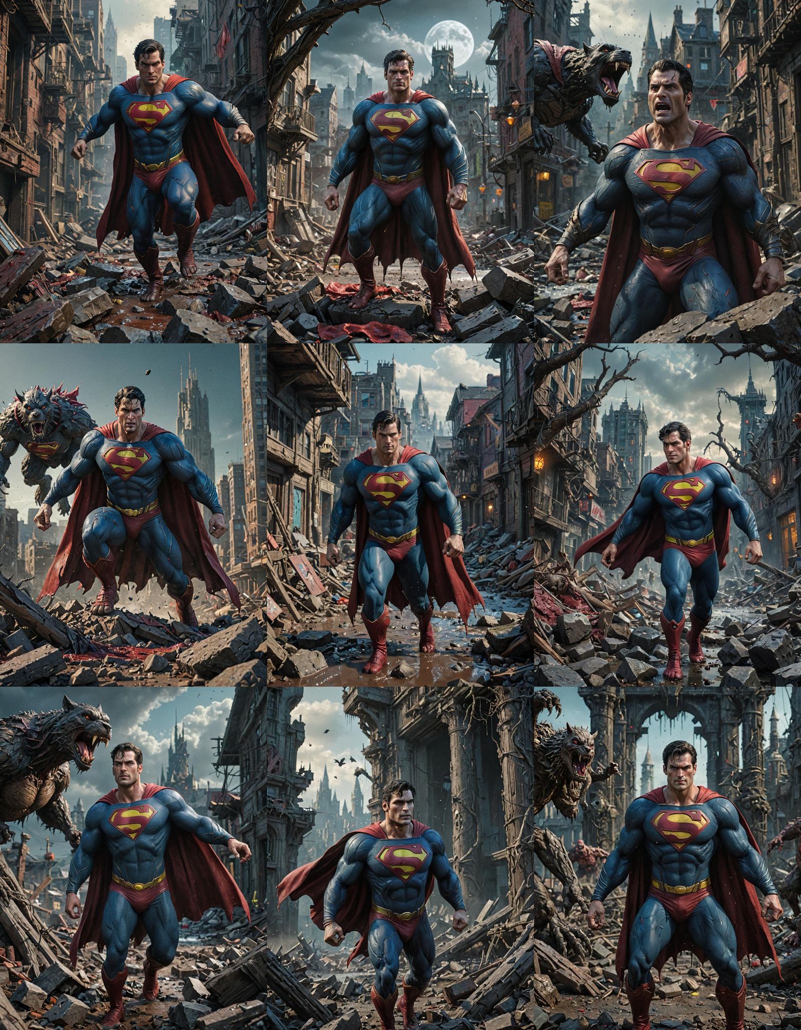 Humorous Horror: Superman Confronts Werewolf in Claymation S...