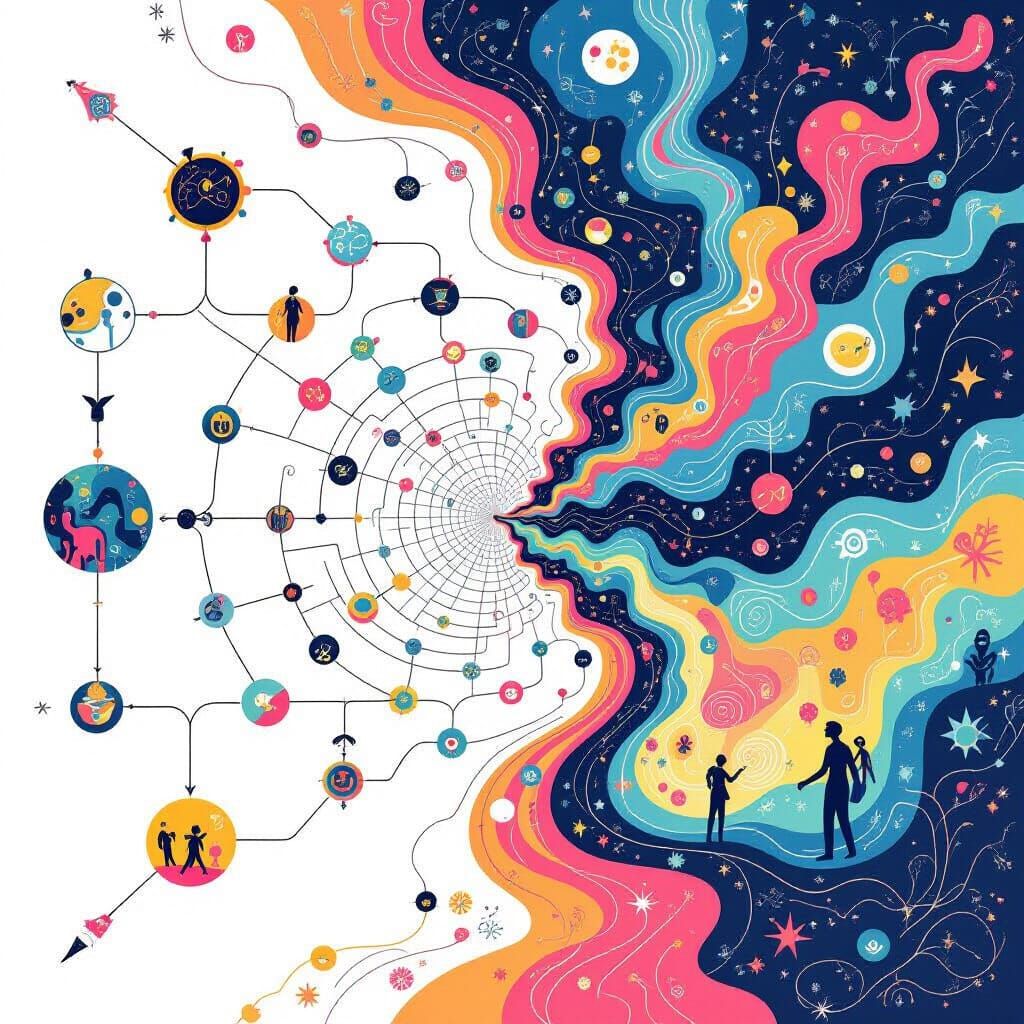 Surreal Flowchart Bursts Into Three-Dimensional Space