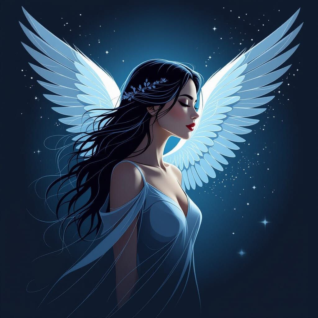 Minimalist Angel Art with Ethereal Beauty