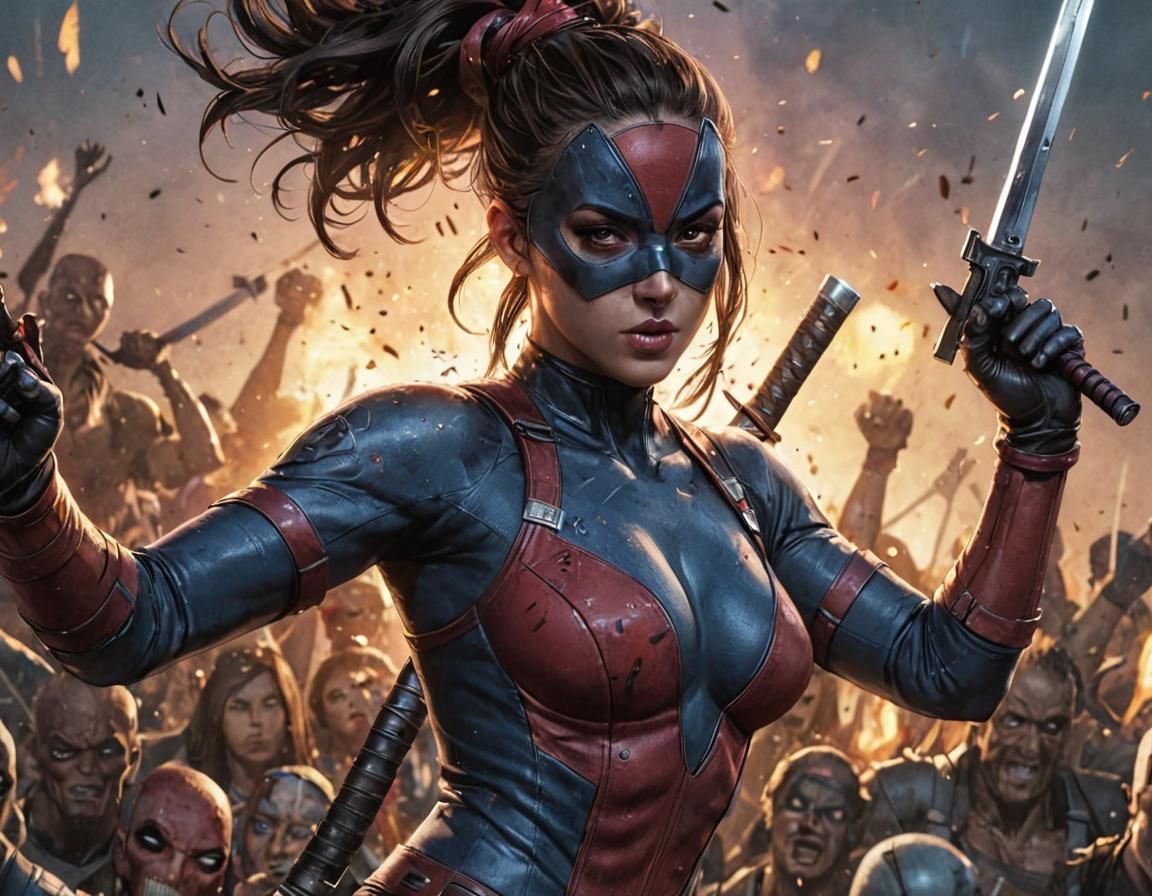 Kitana vs. Deadpool: Dynamic Comic Book Battle