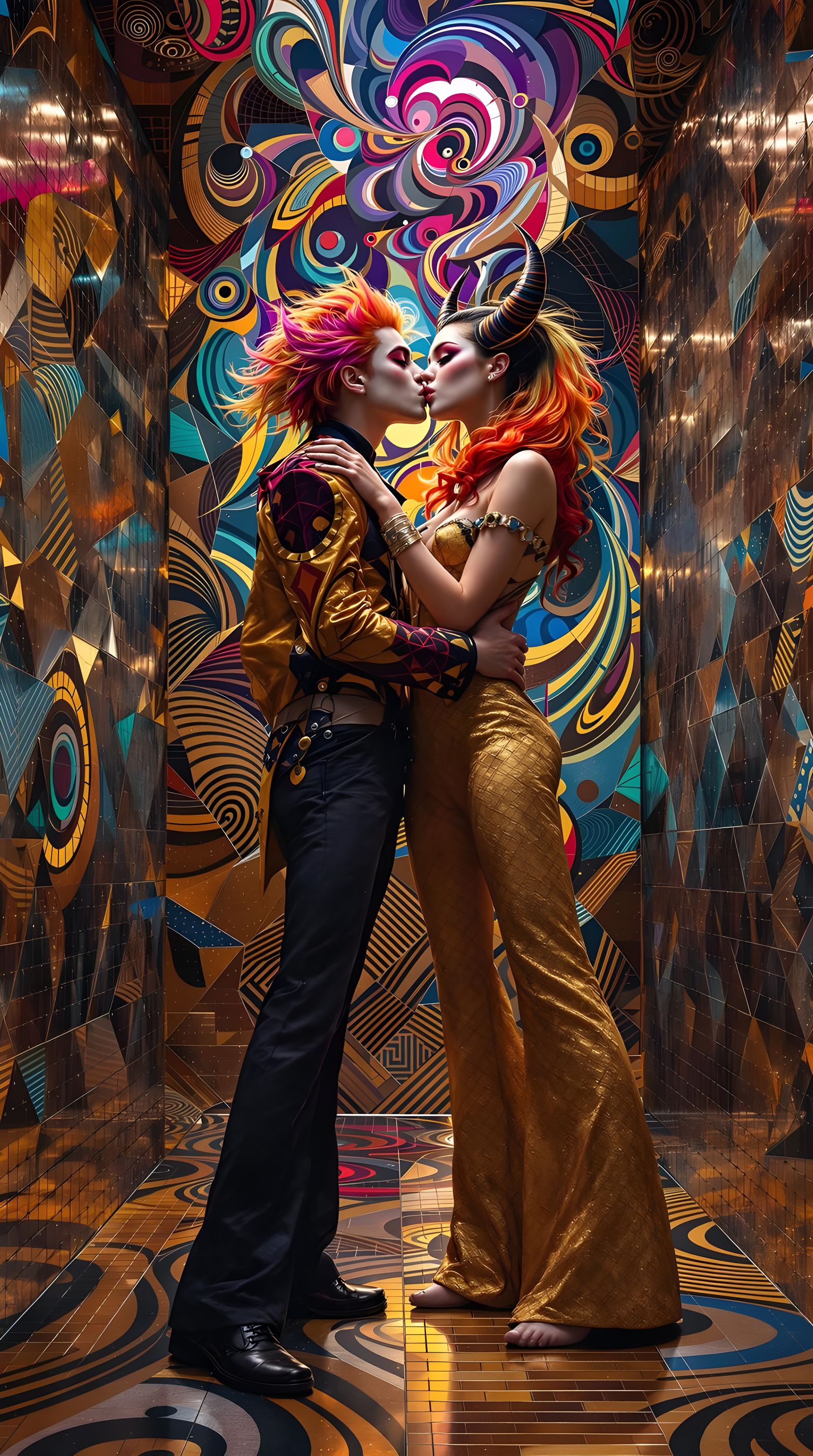 Surreal Fashion Icon in Eclectic Cyberpunk Style