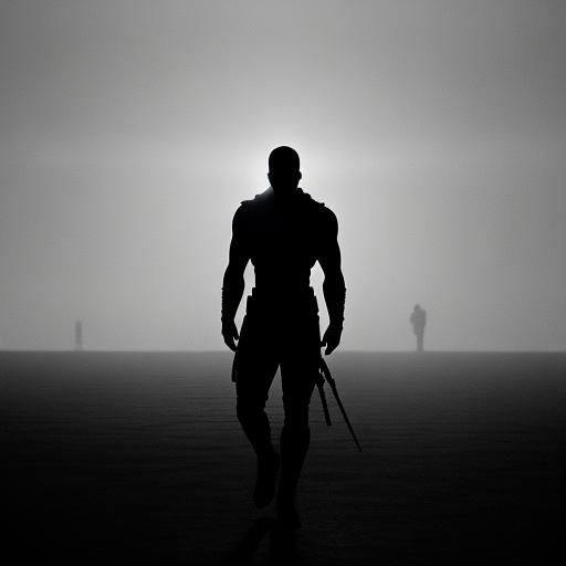 Mysterious Figure Against a Stark White Background