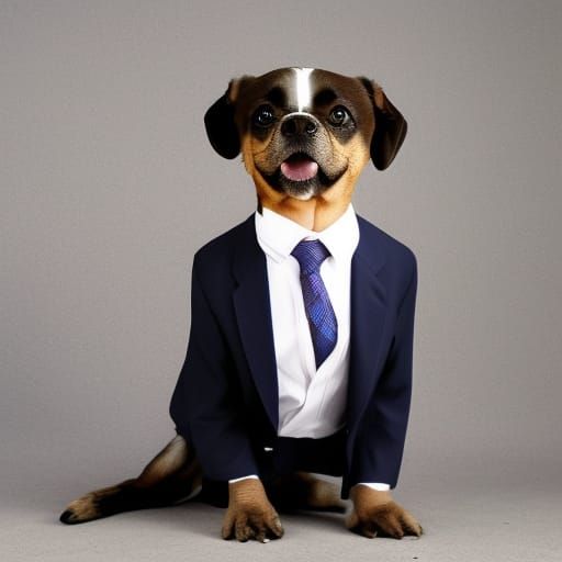Dog in Suit: A Formal Canine Portrait