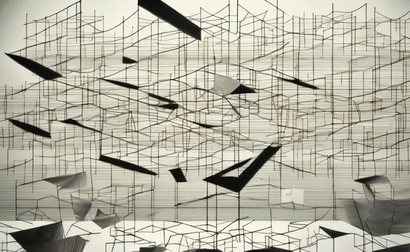 Abstract Expressionist Graphic Score in Dimly Lit Room