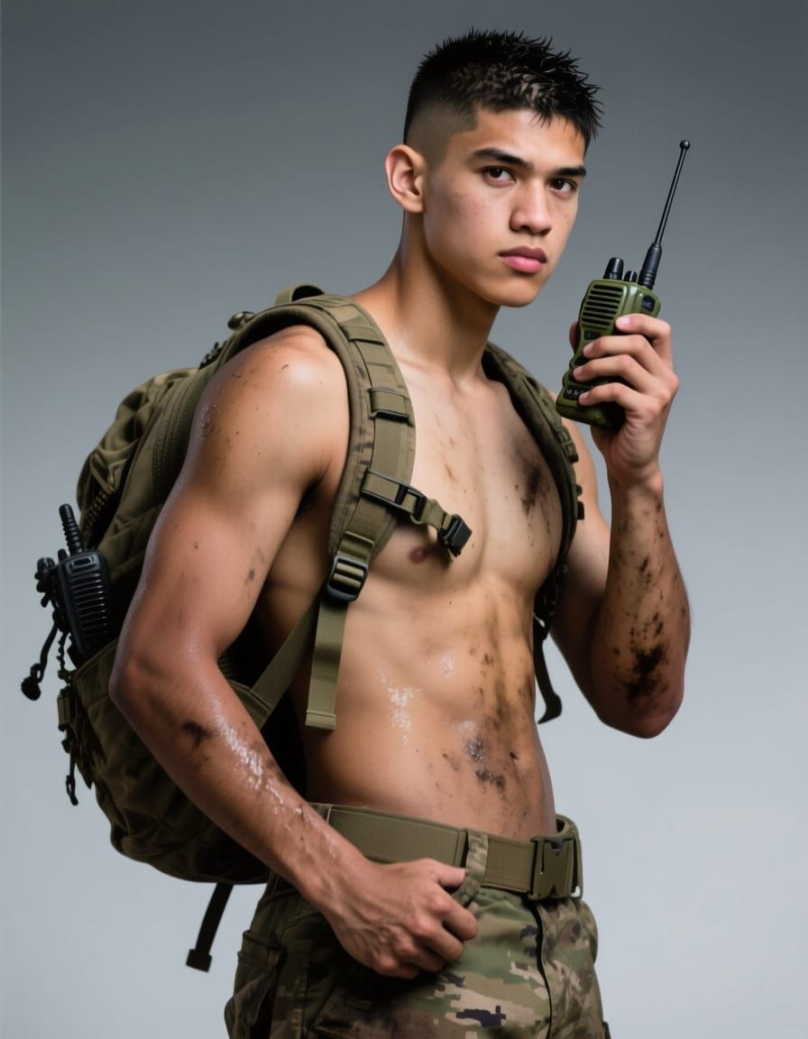 Soldier in Hyperrealistic Military Photo