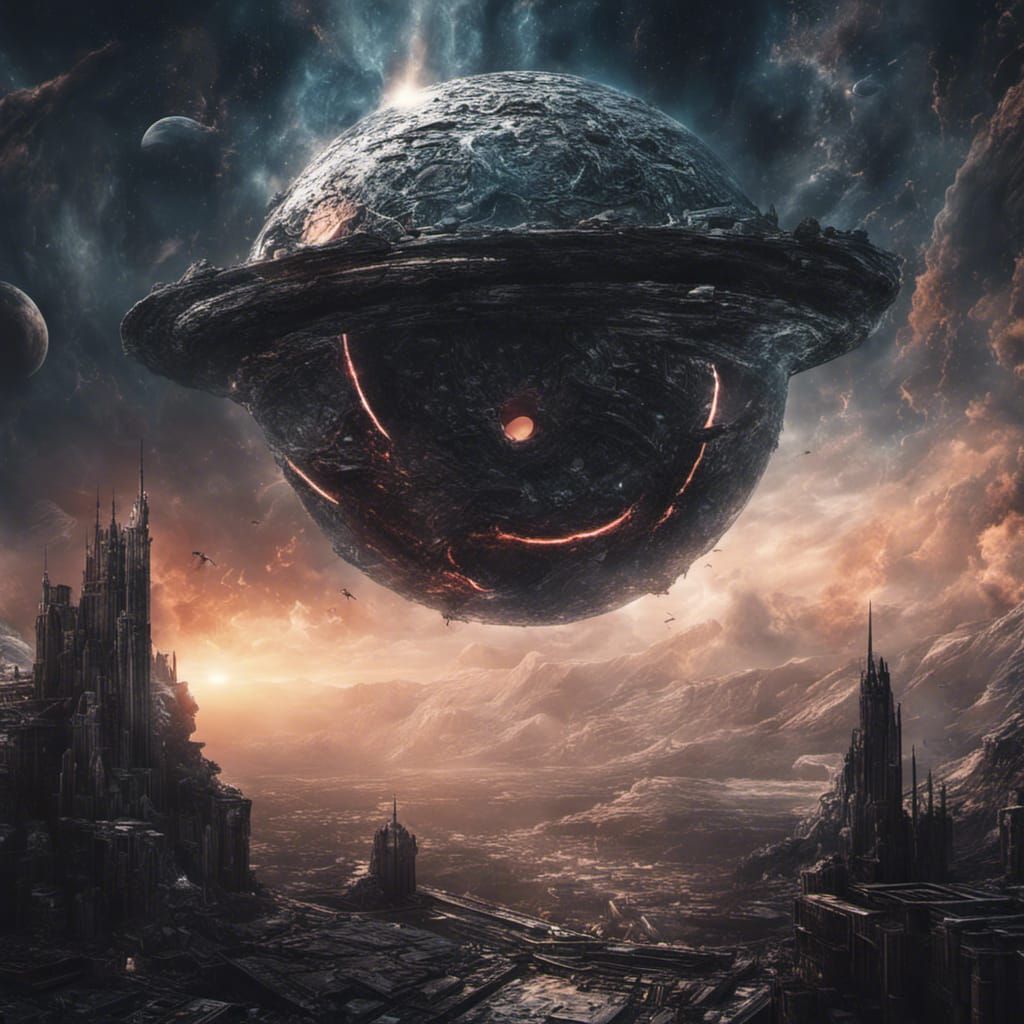 Superhero's Black Hole Powered Lair: Digital Matte Painting