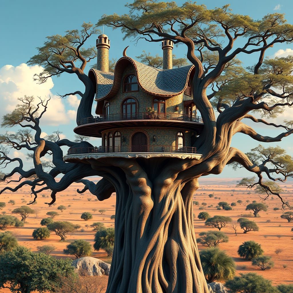 Gaudí-Inspired House Amidst African Savanna