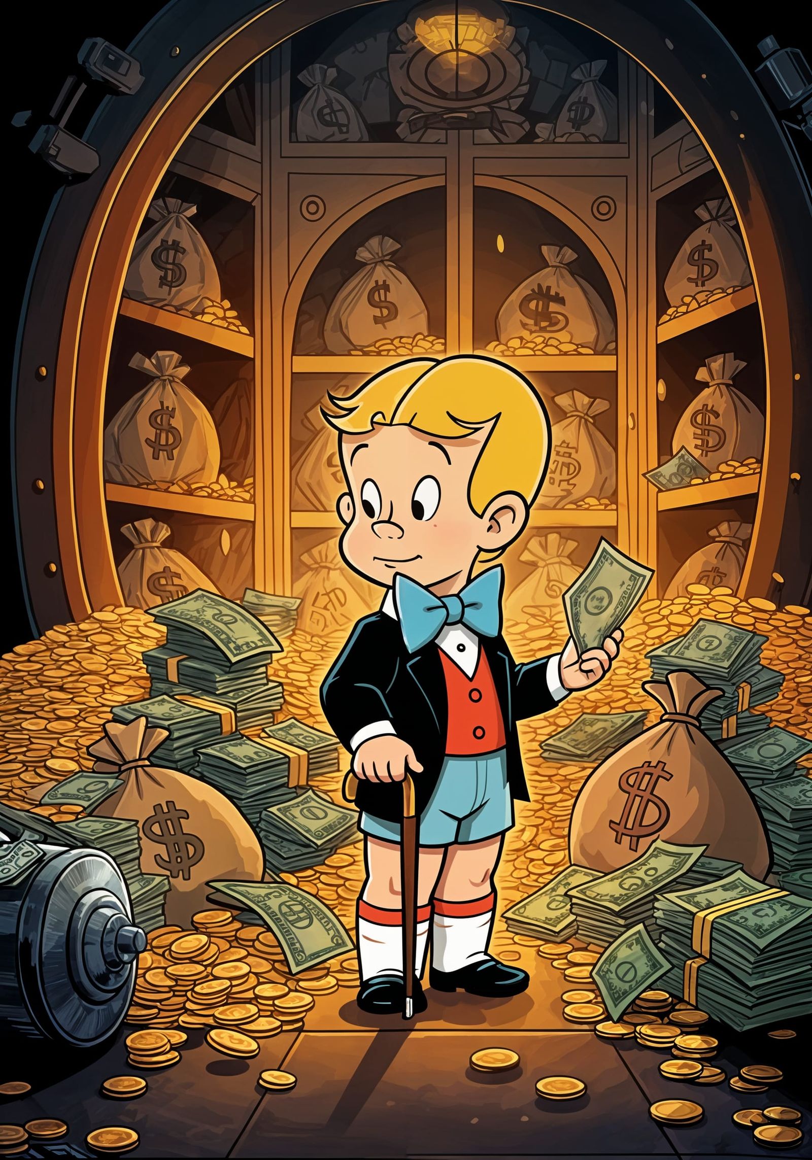Baby Richie's Opulent Fortune in a Bank Vault